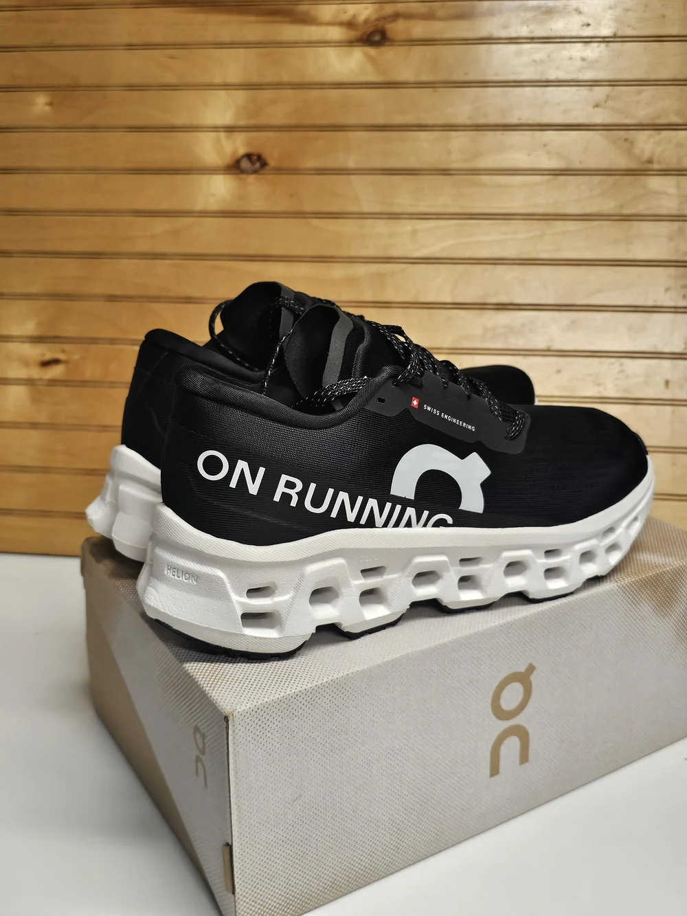 On Running Men's Cloudmonster 3 Black/White Running Shoes